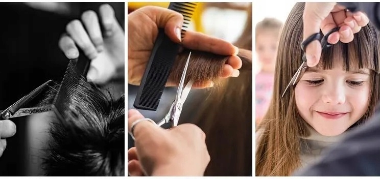 PROFESJONALNE NOŻYCZKI FRYZJERSKIE DO WŁOSÓW ZESTAW BARBERSKI 4w1 STAL Model Z2